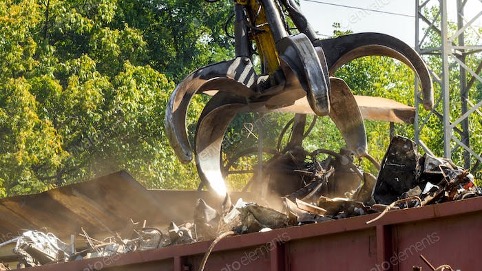 scrap metal being recycled